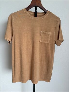 Cat & Jack Tan Short Sleeve Pocket Tee L (10-12)